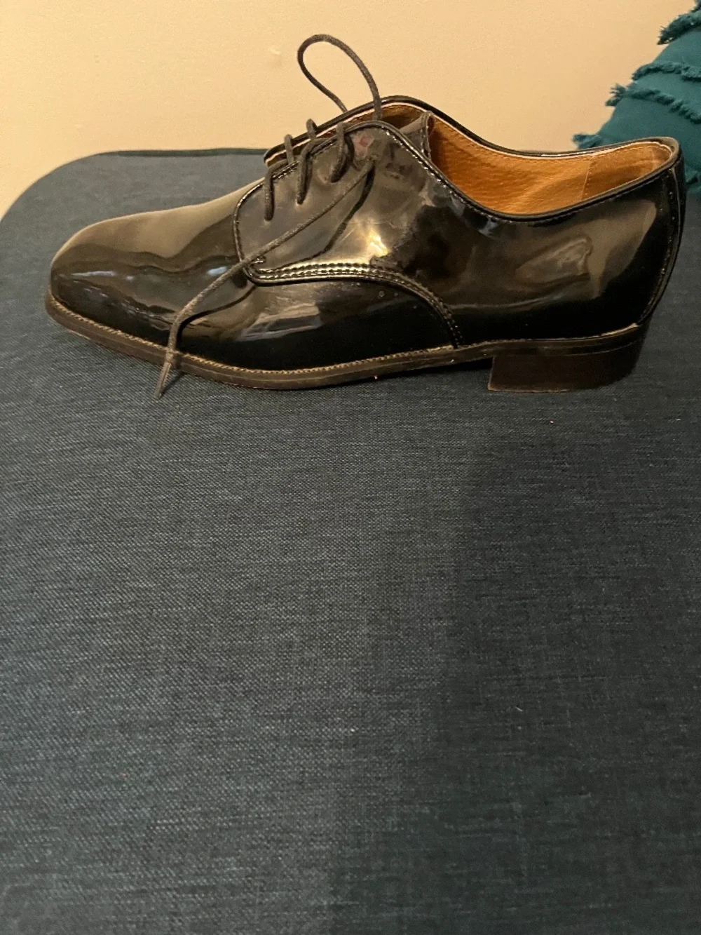 Lord West Men's Black Patent Leather Oxfords Sz 9.5M Tuxedo Dress Shoes